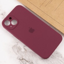 Чехол Silicone Case Full Camera Protective (AA) для Apple iPhone 14 (6.1") – Бордовый