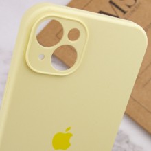 Чехол Silicone Case Full Camera Protective (AA) для Apple iPhone 14 (6.1") – Желтый