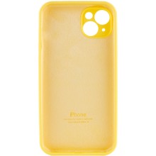 Чехол Silicone Case Full Camera Protective (AA) для Apple iPhone 14 (6.1") – Желтый