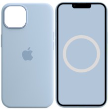 Чехол Silicone case (AAA) with Magsafe and Animation для Apple iPhone 14 (6.1") – Голубой