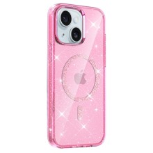 Чехол TPU Eclipse Sparkle (MagFit) для Apple iPhone 14 / 13 (6.1") – Розовый