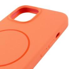 Чохол Silicone Case Full Protective (AA) NO LOGO with MagSafe для Apple iPhone 14 (6.1") – Помаранчевий