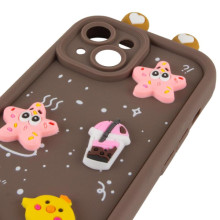 Чехол TPU Toys Case with Ears для Apple iPhone 14 (6.1") – Коричневый