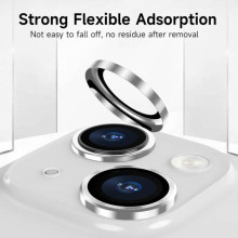 Защитное стекло Metal Classic на камеру (в упак.) для Apple iPhone 14 (6.1") / 14 Plus (6.7") – Серебряный