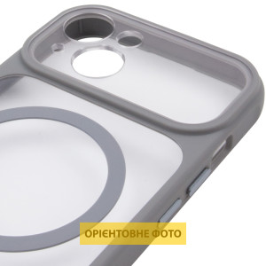 Чохол TPU+PC GETMAN Moon Clear with MagSafe для Apple iPhone 14 (6.1") – Сірий