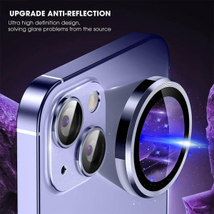 Захисне скло Metal Classic на камеру (у упак.) для Apple iPhone 14 (6.1") / 14 Plus (6.7") – Блакитний