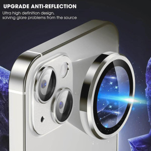 Захисне скло Metal Classic на камеру (у упак.) для Apple iPhone 14 (6.1") / 14 Plus (6.7") – Срібний