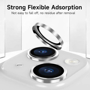 Захисне скло Metal Classic на камеру (у упак.) для Apple iPhone 14 (6.1") / 14 Plus (6.7") – Срібний