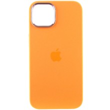 Чехол Silicone Case Metal Buttons (AA) для Apple iPhone 14 (6.1") – Оранжевый