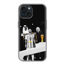 Чехлы для iPhone 14 (Leo чемпион) (AlphaPrint) (Месси в накидке)