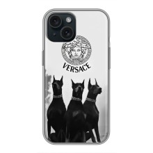 Чехлы VERSACE для Айфон 14 (PREMIUMPrint) (Доберман Версаче)