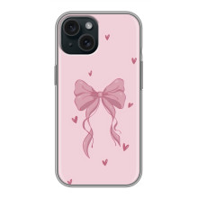 Чехол банты для iPhone 14 – Бант на розовом