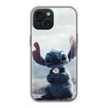 Чехол с рисунком Стич для iPhone 14 – Стич с цветочком