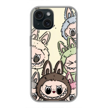 Чехол с Лабубу на iPhone 14 (Коллаж Лабубу)