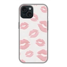 Чохол з розовим принтом для iPhone 14 (Рожеві губи)