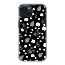 Чехлы с тематикой "ЦВЕТЫ" на iPhone 14 (цветение на чорном)