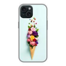 Чехлы с тематикой "ЦВЕТЫ" на iPhone 14 (Цветок-мороженное)