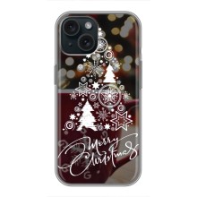 Рождественские Чехлы для iPhone 14 (VPrint) (Елочка узорная)