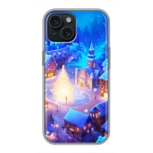 Рождественские Чехлы для iPhone 14 (VPrint) (Рождественский город)