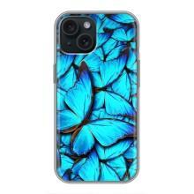 Силиконовый бампер с картинкой животных для iPhone 14 (Крылья бабочек)