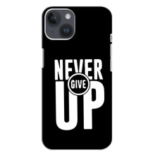 Силиконовый Чехол на iPhone 14 с картинкой Nike (Never Give UP)