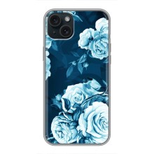 Чехлы (ART) Цветы на iPhone 14 Plus (VPrint) (Голубые Бутоны)