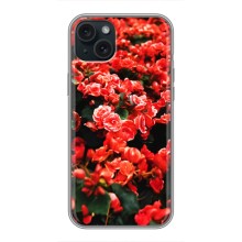 Чехлы с Цветами для iPhone 14 Plus (VPrint) (Цветы красные)