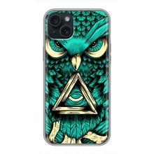 Чохли з принтом СОВИ для iPhone 14 Plus – Зелена сова