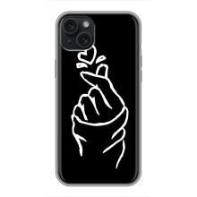 Чехлы (Знак сердечка) на iPhone 14 Plus – Сердце на черном