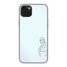 Чехлы (Знак сердечка) на iPhone 14 Plus – Сердце на голубом