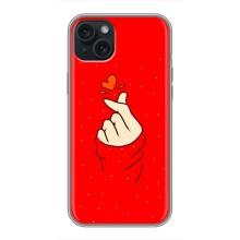Чехлы (Знак сердечка) на iPhone 14 Plus – Сердце на красном