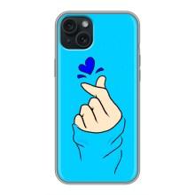Чехлы (Знак сердечка) на iPhone 14 Plus – Сердце на синем