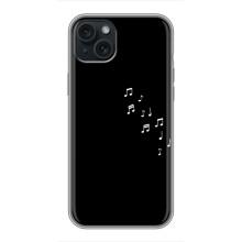 Чохол з картинками на чорному фоні для iPhone 14 Plus – Ноти