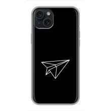 Чохол з картинками на чорному фоні для iPhone 14 Plus – Літак