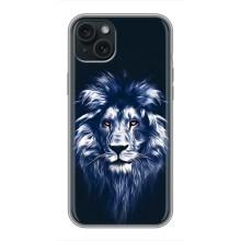 Чехол с картинкой на iPhone 14 Plus – Лев - синий