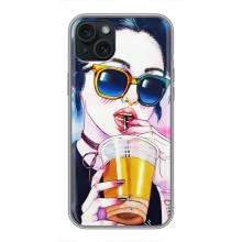 Чохол з картинкою Модні Дівчата iPhone 14 Plus (Дівчина з коктейлем)