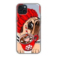 Бампер для iPhone 14 Plus с картинкой "Песики" – Грустная собака