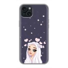 Чехол Стильные девушки на iPhone 14 Plus – Девушка и сердечки