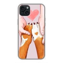 Чехол (ТПУ) Милые собачки для iPhone 14 Plus – Любовь к собакам