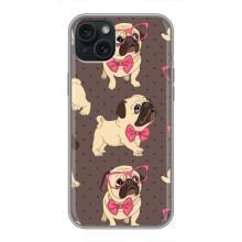 Чехол (ТПУ) Милые собачки для iPhone 14 Plus – Собачки Мопсики