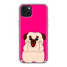 Чехол (ТПУ) Милые собачки для iPhone 14 Plus – Веселый Мопсик