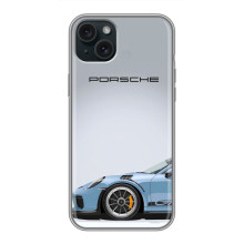 Чохол з авто Порше для iPhone 14 Plus – Блакитний Порше