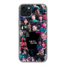 Чехол Гра в кальмара для iPhone 14 Plus – Коллаж игры кальмара