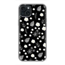 Чехлы с тематикой "ЦВЕТЫ" на iPhone 14 Plus (цветение на чорном)
