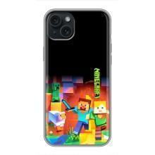 Чехлы для iPhone 14 Plus (Персонажи Майн Крафт) – Герой Майнкрафт