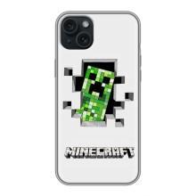 Чехлы для iPhone 14 Plus (Персонажи Майн Крафт) – Крипер