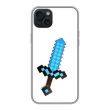 Чехлы для iPhone 14 Plus (Персонажи Майн Крафт) – Меч
