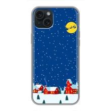 Силиконовый бампер на рождество для iPhone 14 Plus – Город в снегу