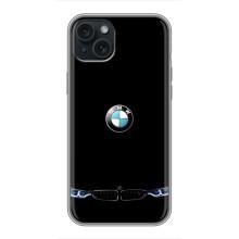 Силиконовый бампер с картинкой машины на iPhone 14 Plus (Черный BMW)