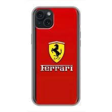 Силиконовый бампер с картинкой машины на iPhone 14 Plus (Ferrari Logo)